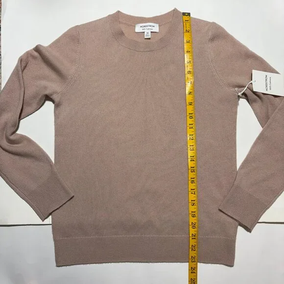 Nordstrom 100% Cashmere Crewneck Sweater – Tan Memoir – XS (NWT) - Picture 8 of 9